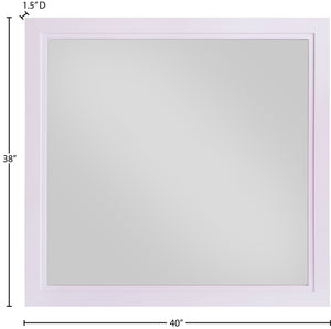 Bowtie Glass / Rubberwood Contemporary Pink / Gold Mirror - 40" W x 38" D x 1.5" H