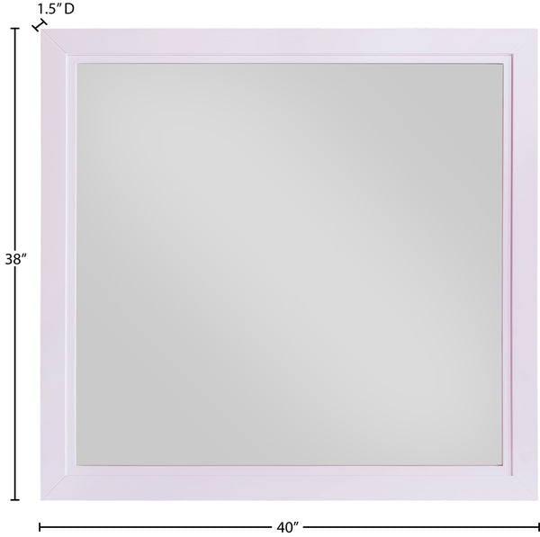 Bowtie Glass / Rubberwood Contemporary Pink / Gold Mirror - 40" W x 38" D x 1.5" H