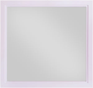 Bowtie Glass / Rubberwood Contemporary Pink / Gold Mirror - 40" W x 38" D x 1.5" H