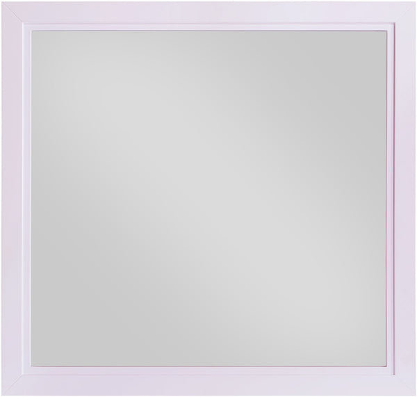 Bowtie Glass / Rubberwood Contemporary Pink / Gold Mirror - 40" W x 38" D x 1.5" H