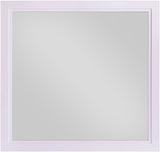 Bowtie Glass / Rubberwood Contemporary Pink / Gold Mirror - 40" W x 38" D x 1.5" H