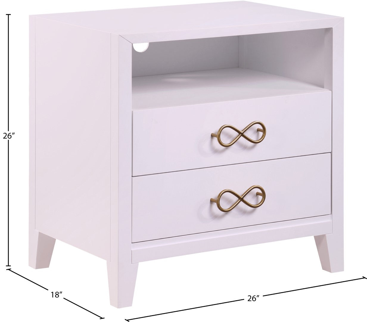 Meridian Furniture Bowtie Night Stand - Thumbnail 3