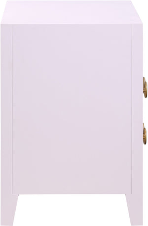 Bowtie Rubberwood / Metal Contemporary Pink / Gold Night Stand - 26" W x 18" D x 26" H