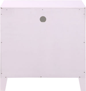 Bowtie Rubberwood / Metal Contemporary Pink / Gold Night Stand - 26" W x 18" D x 26" H