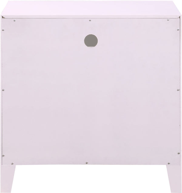 Bowtie Rubberwood / Metal Contemporary Pink / Gold Night Stand - 26" W x 18" D x 26" H