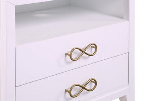 Bowtie Rubberwood / Metal Contemporary Pink / Gold Night Stand - 26" W x 18" D x 26" H