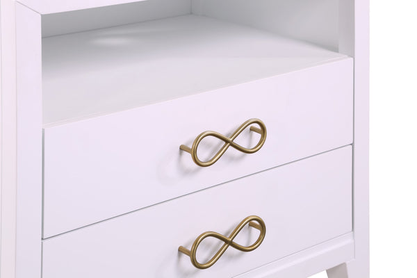 Bowtie Rubberwood / Metal Contemporary Pink / Gold Night Stand - 26" W x 18" D x 26" H