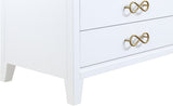Bowtie Rubberwood / Metal Contemporary White / Gold Dresser - 60" W x 20" D x 32.5" H