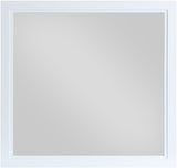 Bowtie Glass / Rubberwood Contemporary White / Gold Mirror - 40" W x 38" D x 1.5" H