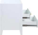 Bowtie Rubberwood / Metal Contemporary White / Gold Night Stand - 26" W x 18" D x 26" H