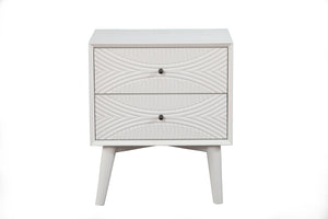 Alpine Furniture Tranquility Nightstand, White 1867-02 White Mahogany Solids & Veneer 22 x 16 x 26