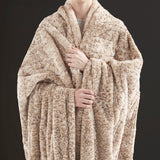 Beautyrest Zuri Glam/Luxury 100% Polyster Zuri Oversized Faux Fur Heated Throw Leopard 50x70'' BR54-2864