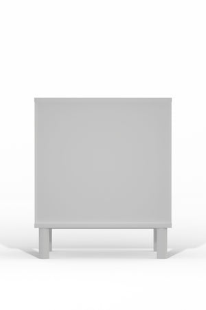 Alpine Furniture Stapleton 1 Drawer Nightstand, White 2090-02 White Mahogany Solids & Veneer 22 x 15 x 26