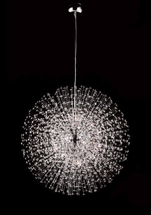 Bethel Chrome Chandelier in Metal & Crystal