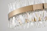 Bethel Gold LED Chandelier in Stainless Steel & Crystal