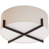 Bethel Black Flush Mount in Metal & Fabric