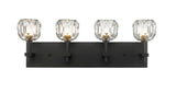 Bethel Black Wall Sconce in Metal & Crystal