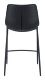 Zuo Modern Magnus 100% Polyurethane, Plywood, Steel Modern Commercial Grade Barstool Set - Set of 2 Black 100% Polyurethane, Plywood, Steel