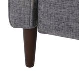 Mervynn Mid-Century Modern Button Tufted Fabric Recliner, Gray and Dark Espresso