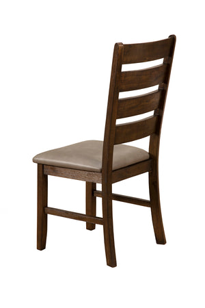 Alpine Furniture Emery Set of 2 Side Chairs, Walnut 2929-02 Walnut Rubberwood & Acacia Solids + MDF 21.5 x 18 x 40.5