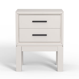 Nova Nightstand in Elegant Chalk White - Mahogany with Felt-Lined Drawer & Smooth Glides
