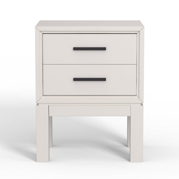 Nova Nightstand in Elegant Chalk White - Mahogany with Felt-Lined Drawer & Smooth Glides