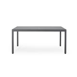 Cape Coral Outdoor Aluminum Dining Table with Tempered Glass Table Top, Gun Metal Gray Noble House