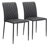 Zuo Modern Harve 100% Polyurethane, Plywood, Steel Modern Commercial Grade Dining Chair Set - Set of 2 Black 100% Polyurethane, Plywood, Steel