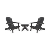 Bellwood Outdoor Acacia Wood 2 Seater Folding Chat Set, Dark Gray Noble House