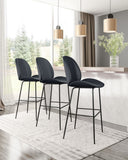 Zuo Modern Miles 100% Polyurethane, Plywood, Steel Modern Commercial Grade Barstool Black 100% Polyurethane, Plywood, Steel