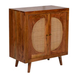 Sagebrook Home Contemporary Wood/cane, 30x33" 2-door Cabinet. Natural 17871 Brown Acacia Wood