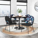 Zuo Modern Merion 100% Polyester, Plywood, Steel Modern Commercial Grade Dining Chair Set - Set of 2 Multicolor, Black 100% Polyester, Plywood, Steel