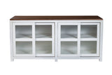 Alpine Furniture Donham Large Display Cabinet 3737-68 Mystic Brown & White Pine Solids & Veneer 68 x 19 x 32.5