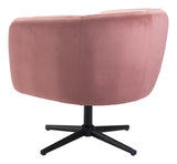 Zuo Modern Elia 100% Polyester, Plywood, Steel Modern Commercial Grade Accent Chair Pink, Black 100% Polyester, Plywood, Steel