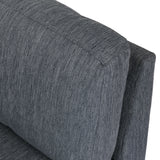 Noble House Hyland Contemporary Fabric Upholstered Chaise Lounge, Charcoal and Black