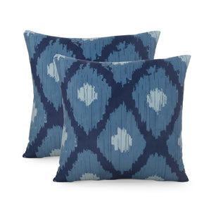 Alumore Modern Throw Pillow, Teal and Dark Blue Noble House