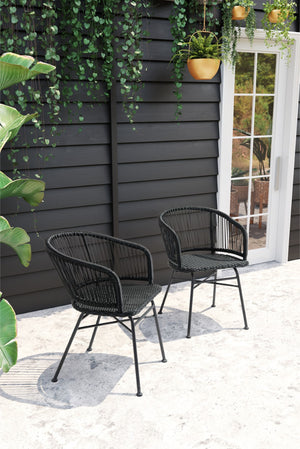 Zuo Modern Zaragoza Steel, Polyethylene Modern Commercial Grade Dining Chair Set - Set of 2 Black Steel, Polyethylene