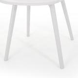 Noble House Lily Outdoor Modern Dining Chair (Set of 4), White