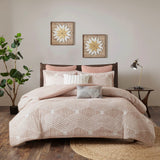 ink ivy ellipse shabby chic 100 cotton clipped jacquard comforter set