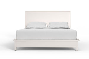 Nova California King Platform Bed - Elegant Chalk White Finish, Mahogany Design, No Box Spring Needed