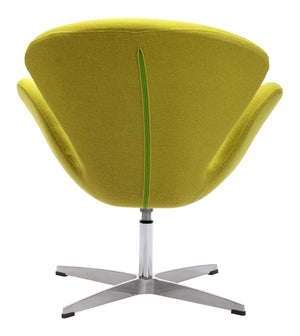 Zuo Modern Pori 100% Polyester, Steel Modern Commercial Grade Occasional Chair Green, Silver 100% Polyester, Steel