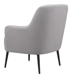 Zuo Modern Tasmania 100% Polyester, Plywood, Steel Modern Commercial Grade Accent Chair Gray, Black 100% Polyester, Plywood, Steel