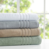 Clean Spaces Nurture Casual 67% Cotton 33% Polyester Sustainable Blend 6PC Towel Set Green 30x54"(2)/16x26"(2)/12x12"(2) LCN73-0132