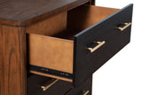 Alpine Furniture Belham 3 Drawer Small Chest 1971-04 Two Tone - Dark Walnut & Black Mahogany Solids & Veneer 30 x 18 x 34.5