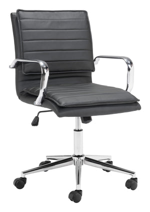 Zuo Modern Partner 100% Polyurethane, Plywood, Steel Modern Commercial Grade Office Chair Black, Chrome 100% Polyurethane, Plywood, Steel