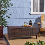 Rupert Outdoor Multibrown Wicker Storage Unit Noble House