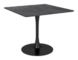 Zuo Modern Molly MDF, Steel Modern Commercial Grade Dining Table Black MDF, Steel