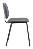 English Elm EE2710 100% Polyester, 100% Polyurethane, Plywood, Steel Modern Commercial Grade Dining Chair Set - Set of 2 Gray, Black 100% Polyester, 100% Polyurethane, Plywood, Steel