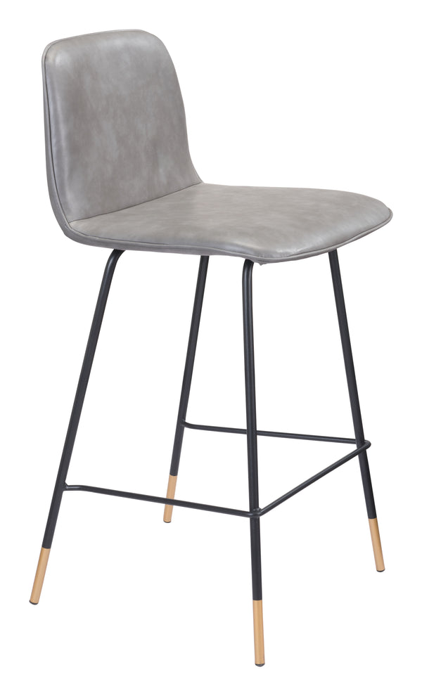 Zuo Modern Var 100% Polyurethane, Plywood, Steel Modern Commercial Grade Counter Stool Gray, Black, Gold 100% Polyurethane, Plywood, Steel