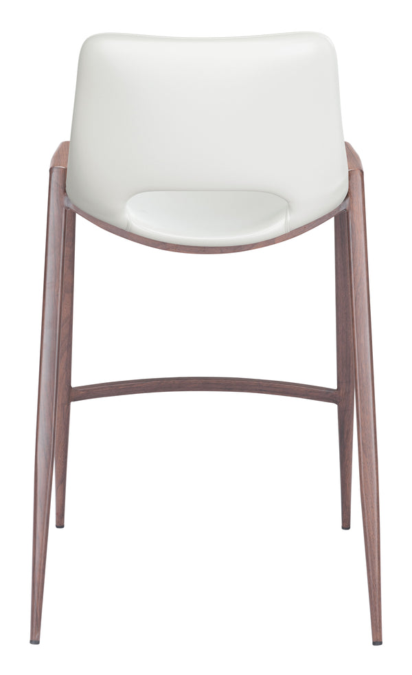 Zuo Modern Desi 100% Polyurethane, Plywood, Steel Modern Commercial Grade Counter Stool Set - Set of 2 White, Walnut 100% Polyurethane, Plywood, Steel